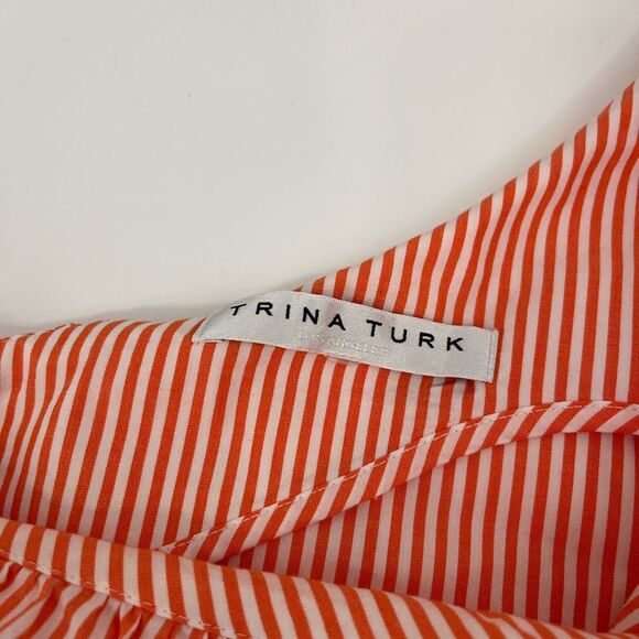 TRINA TURK Mayreau One Shoulder Ruffle Top Striped - Picture 5 of 8